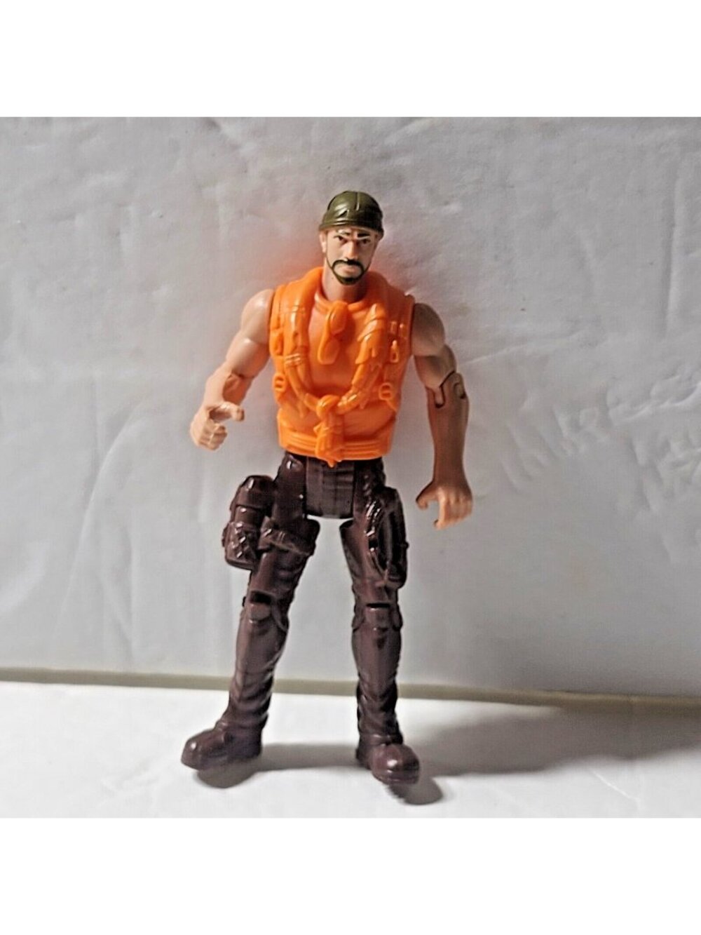 Chap Mei War Soldier Male Action Figure Posable Orange Brown 4"
